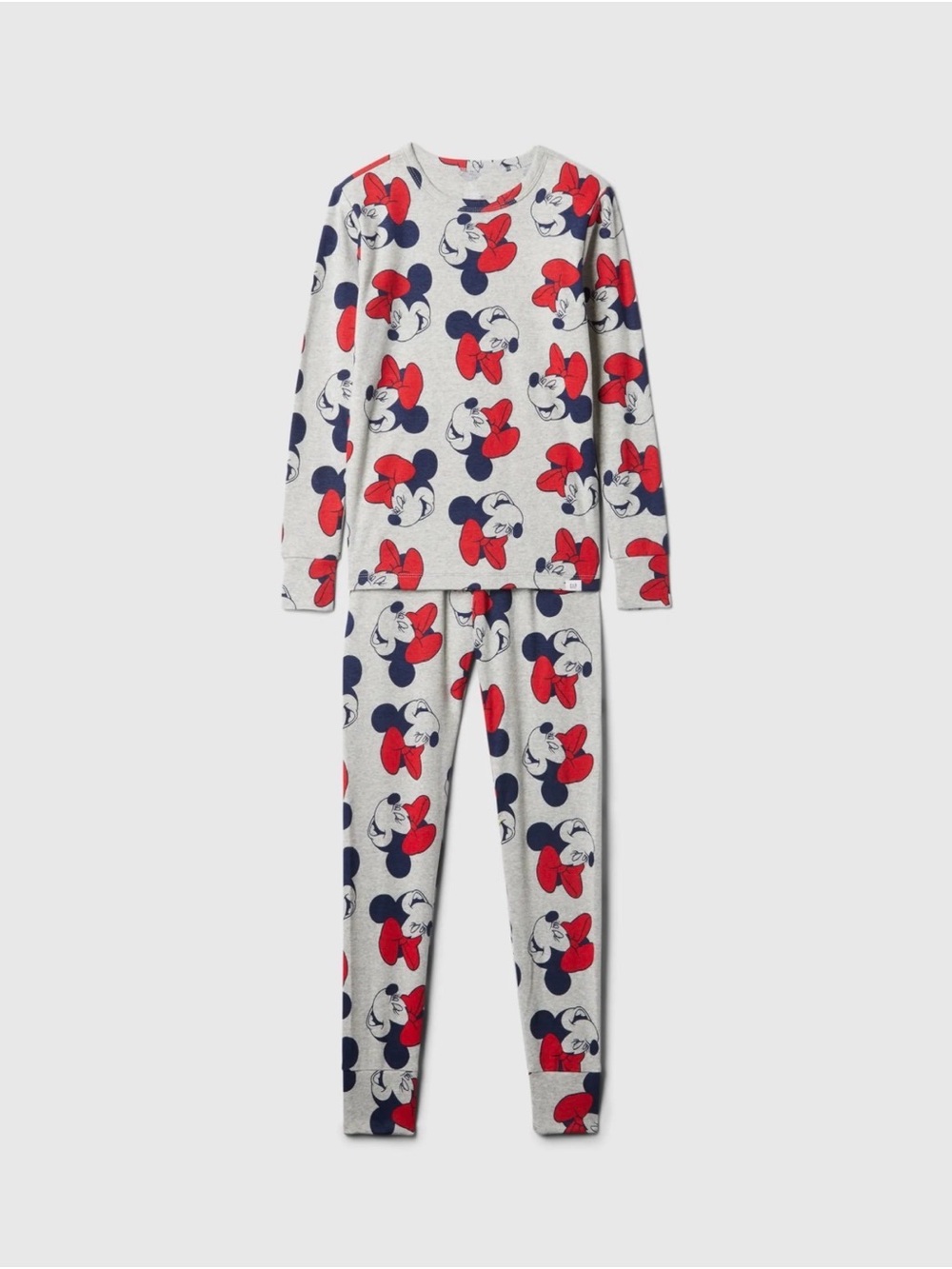 Gap x Disney Organic Cotton Grey Minnie Mouse All-Over Print Pajama Set